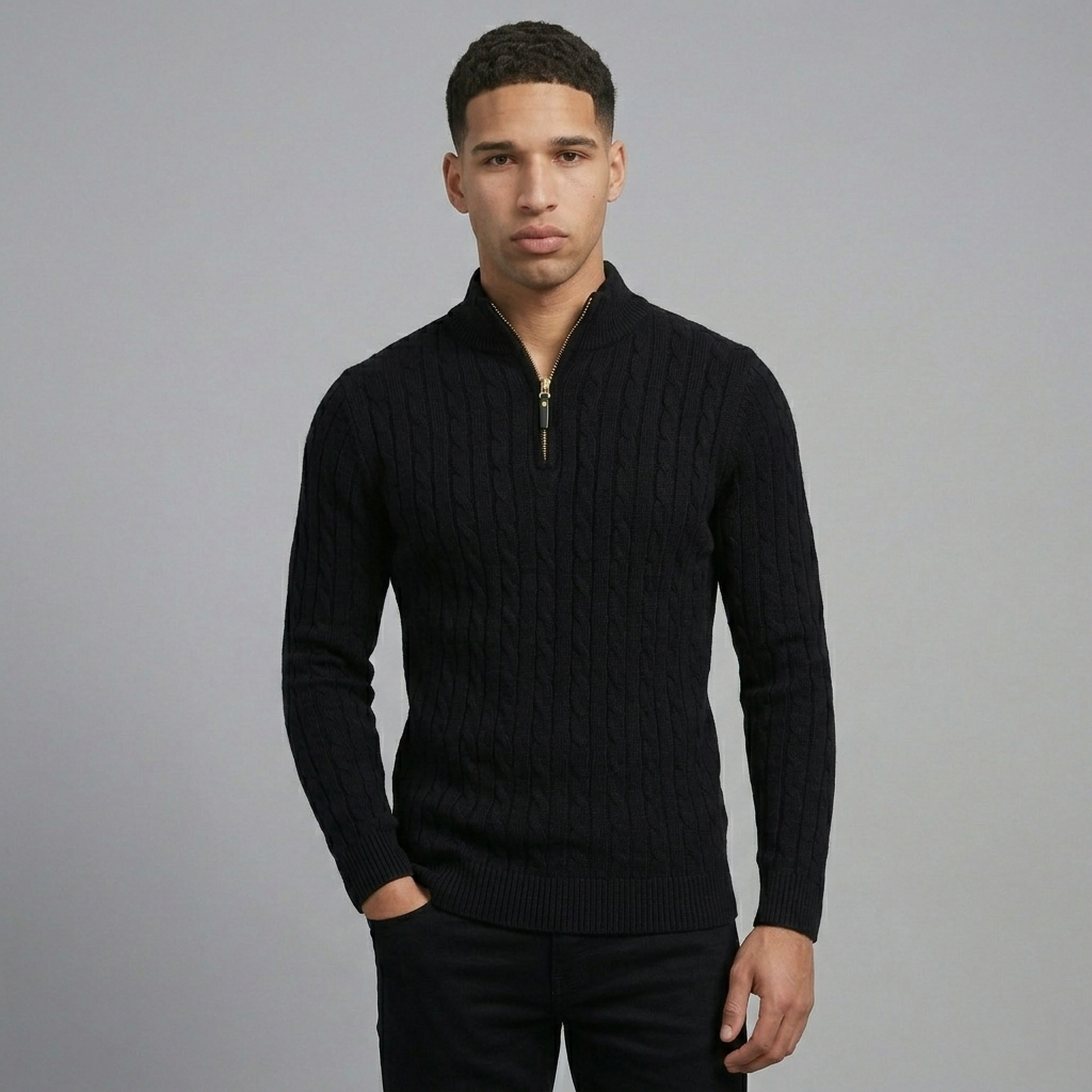 The Mercer Slim Cable Half-Zip