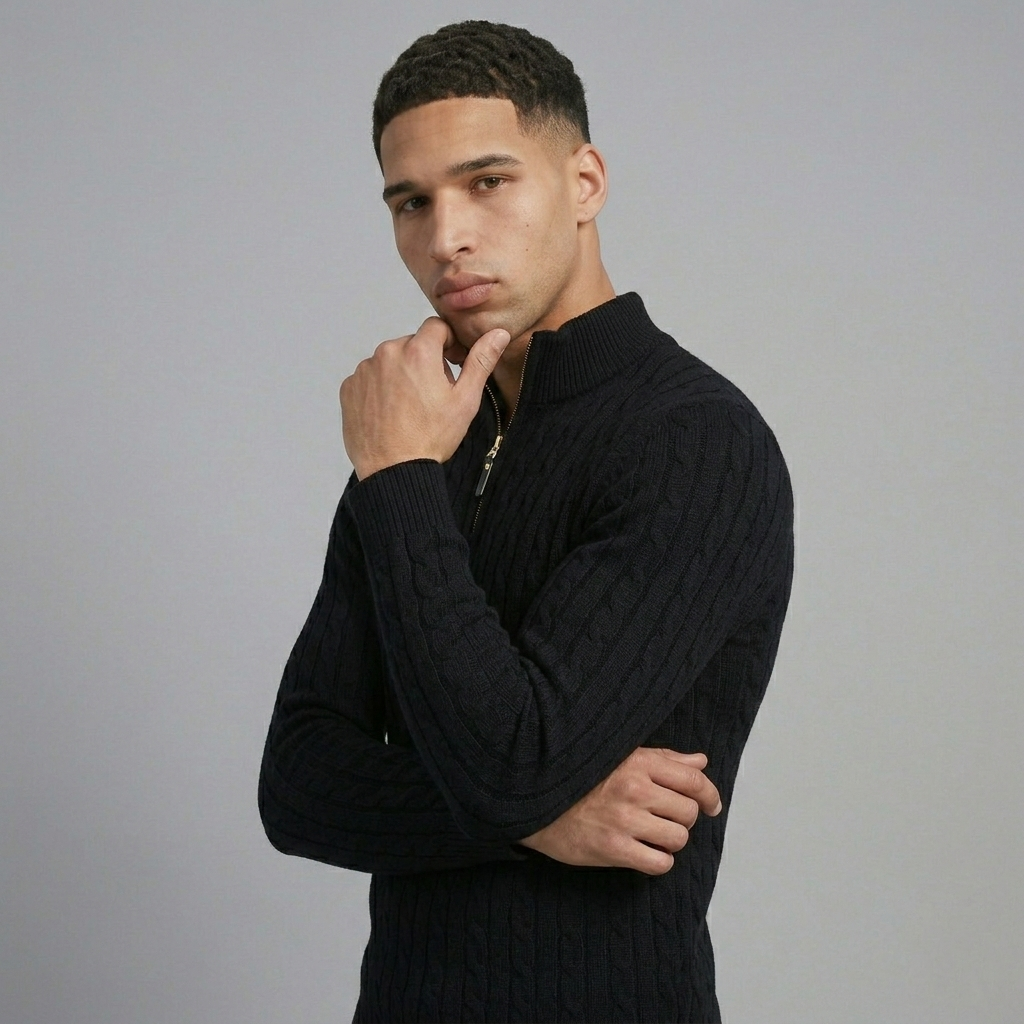 The Mercer Slim Cable Half-Zip
