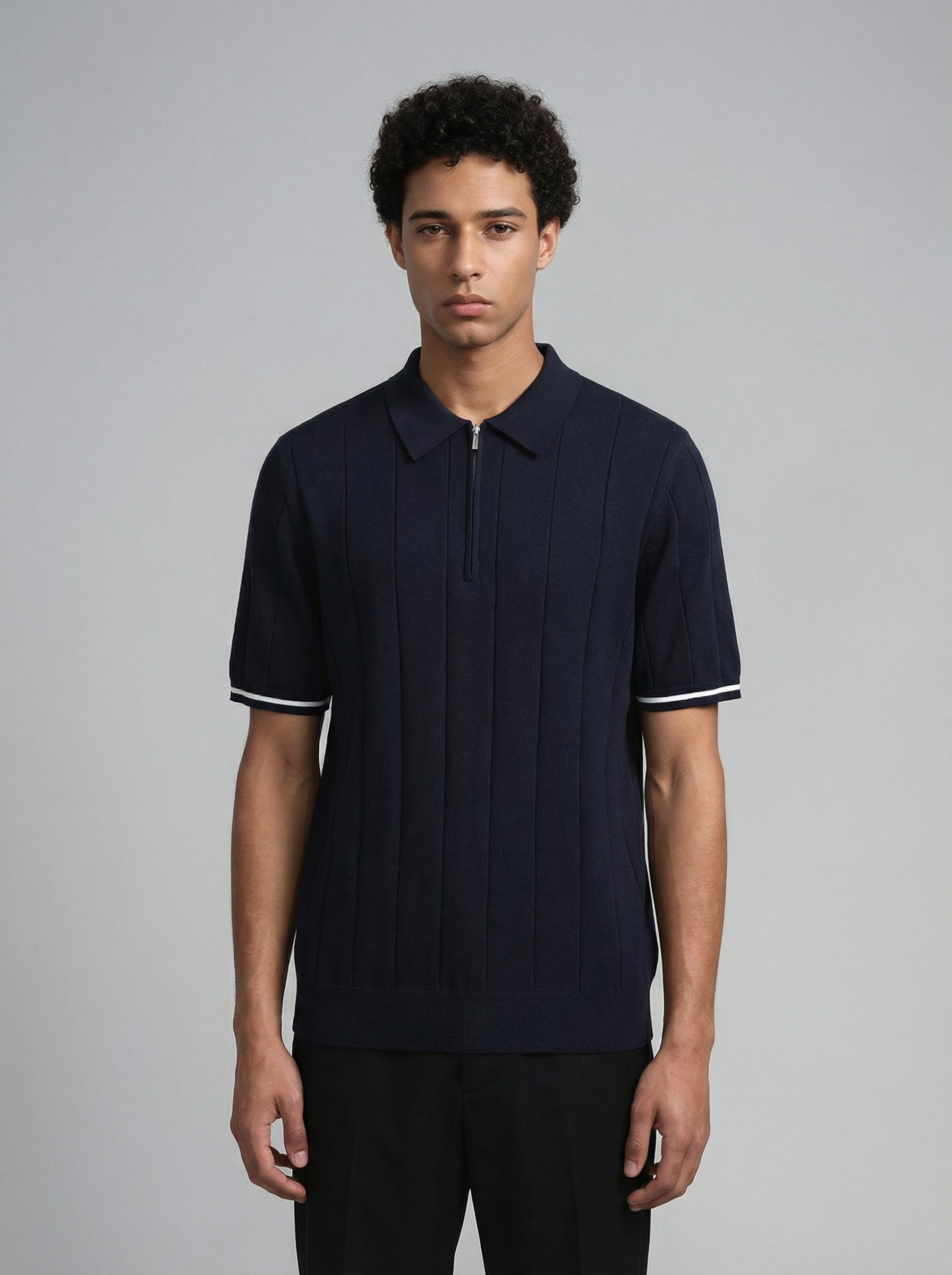 The Mercer Knit Zip Polo