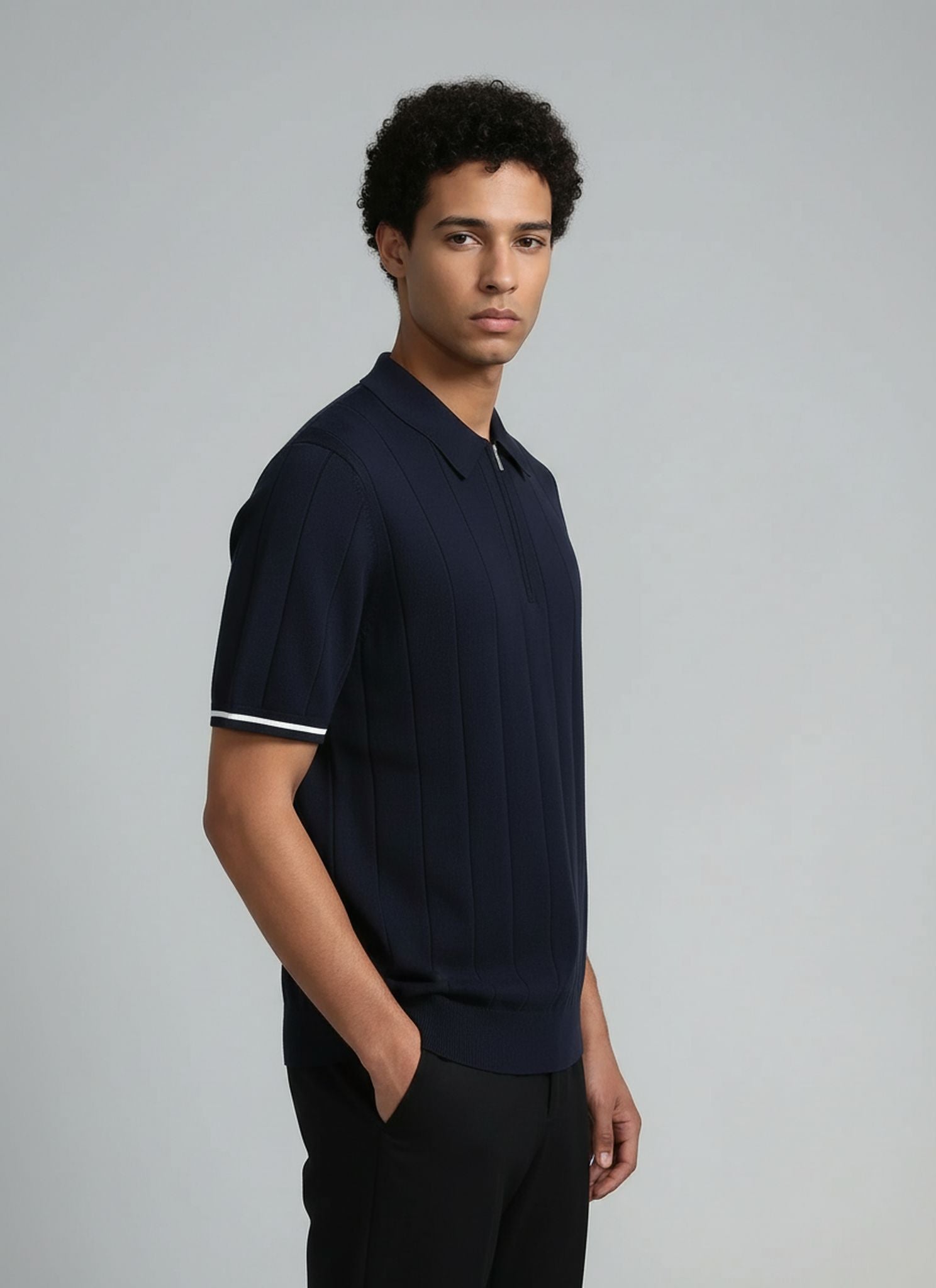 The Mercer Knit Zip Polo
