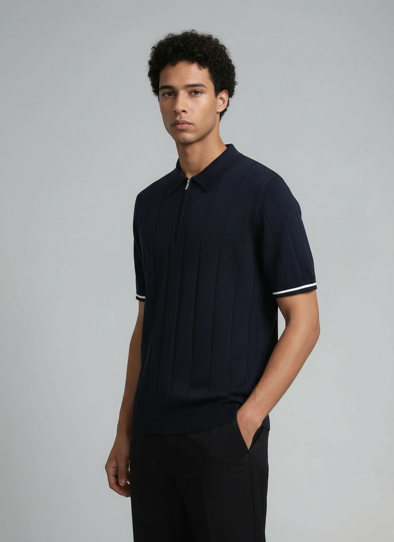 The Mercer Knit Zip Polo
