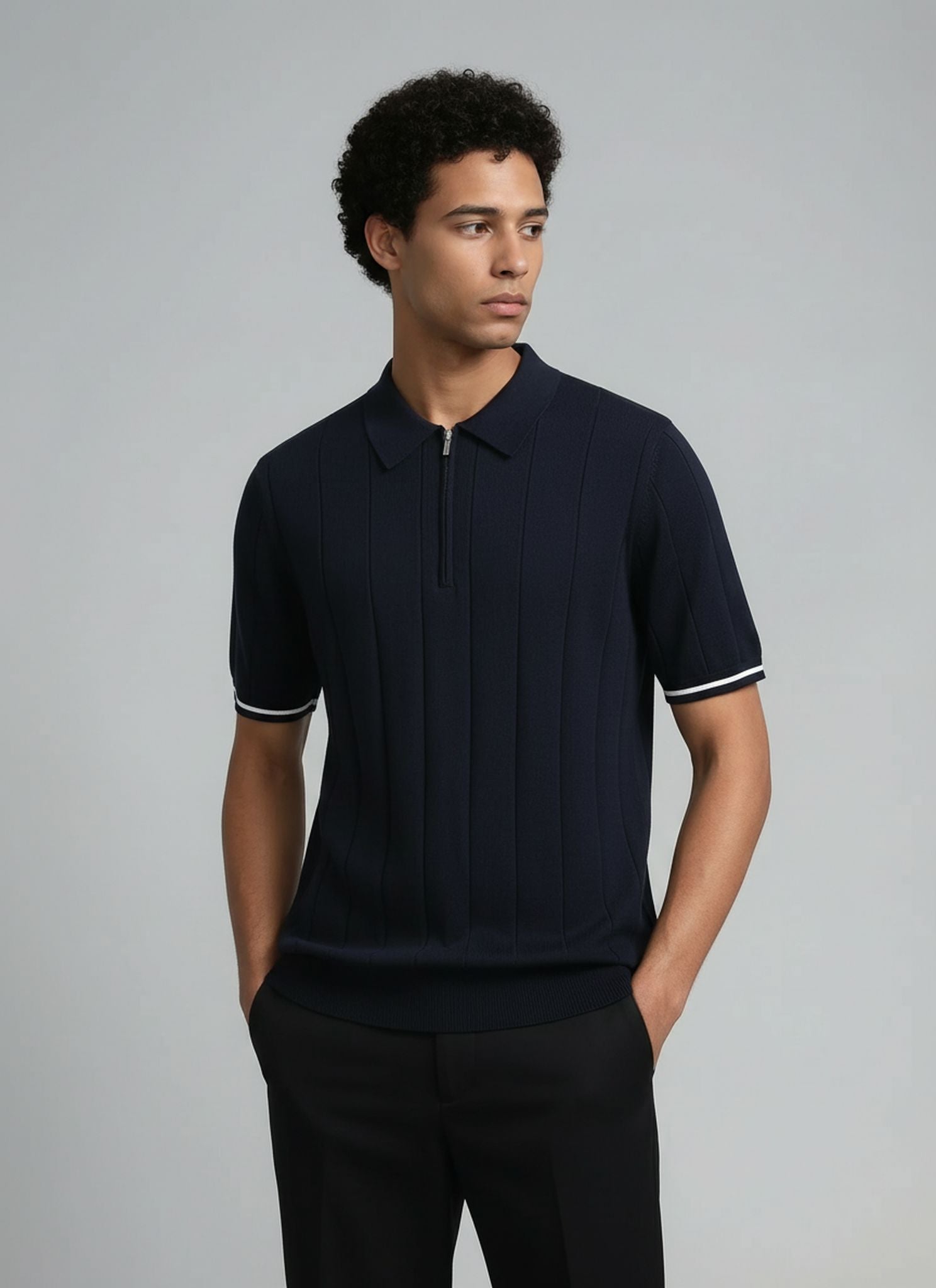 The Mercer Knit Zip Polo