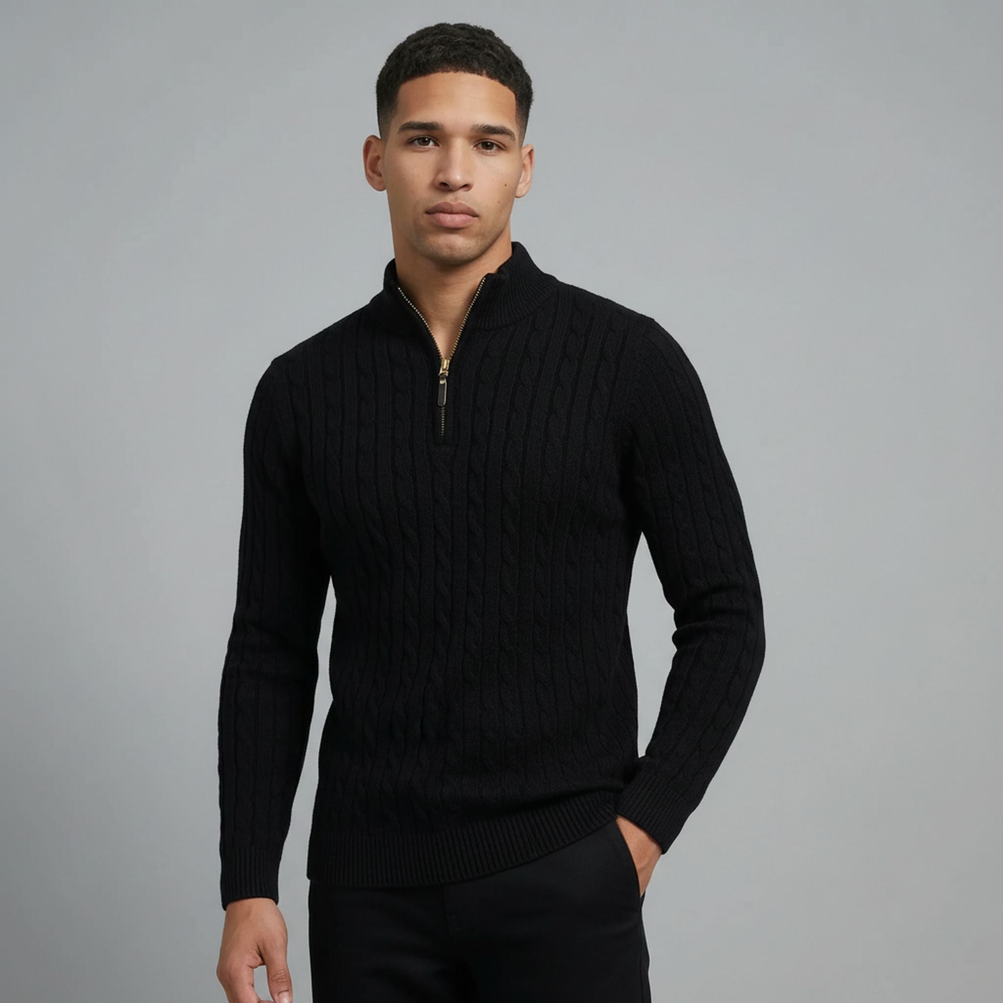The Mercer Slim Cable Half-Zip