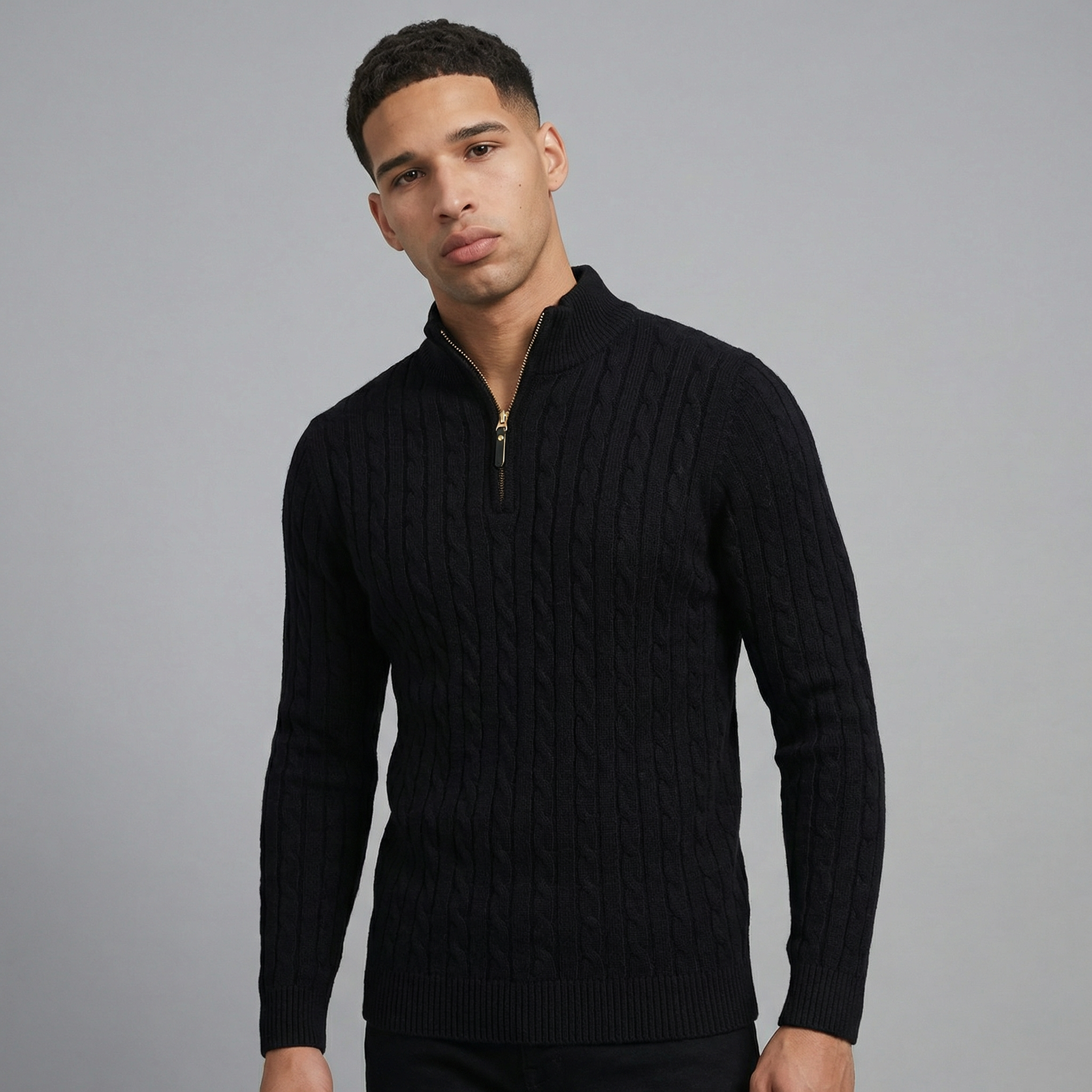 The Mercer Slim Cable Half-Zip